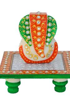 Charismatic Lord Ganesha Marble Chowki