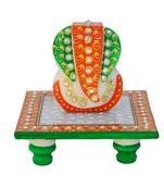 Charismatic Lord Ganesha Marble Chowki