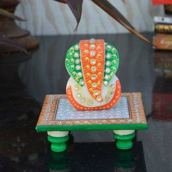 Charismatic Lord Ganesha Marble Chowki 2