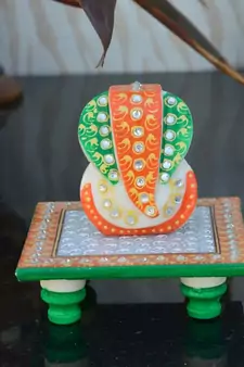 Charismatic Lord Ganesha Marble Chowki