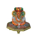 Paghadi Lord Ganesha on Hexagonal Marble Chowki