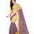 Blue printed cotton silk saree with blouse