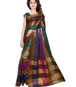 Multicolor printed art silk saree with blouse