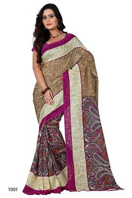 Multicolor brasso jacquard saree with blouse 1