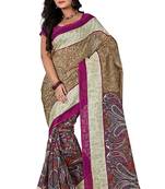 Multicolor brasso jacquard saree with blouse