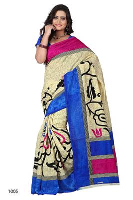 Off white brasso jacquard saree with blouse 1