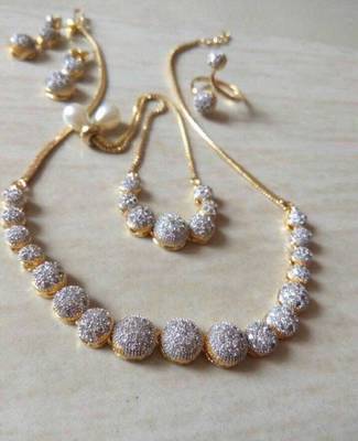 Silver Diamond Jewellery Combo 1