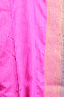 Blue woven banarasi silk saree with blouse 4