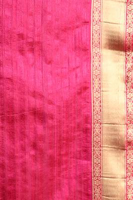 Orange woven tussar silk saree with blouse 4