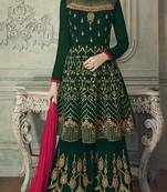 Faux Georgette Embroidered Semi Stitched Salwar Kameez
