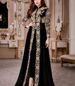 Black embroidered georgette Anarkali