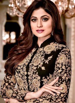 Black embroidered georgette Anarkali 2