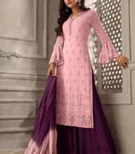 Light-pink embroidered georgette salwar