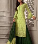 Light-green embroidered georgette salwar