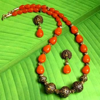 Orange agate necklaces 1