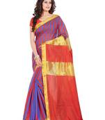 Multicolor printed cotton silk saree with blouse