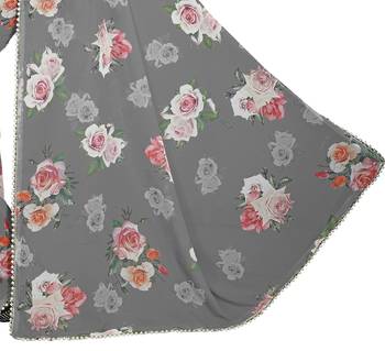 Dark Gray Color Digital Printed Georgette Saree With Blouse 4