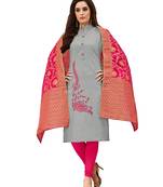 Grey embroidered cotton salwar