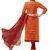 Kimisha Orange & Red Modal Silk Embroidered Dress Material With Laheria Dupatta