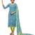 Kimisha Women's sky Blue & Light Green Modal Silk Embroidered Dress Material With Laheria Dupatta