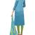 Kimisha Women's sky Blue & Light Green Modal Silk Embroidered Dress Material With Laheria Dupatta