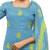 Kimisha Women's sky Blue & Light Green Modal Silk Embroidered Dress Material With Laheria Dupatta