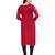 KImisha Women's Pink Slub Cotton Hand Work Dress Material With Banarasi Dupatta