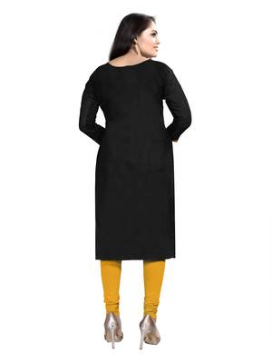 Kimisha Women's Black Slub Cotton Hand Work Dress Material With Banarasi Dupatta 3