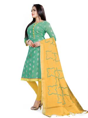 Kimisha Women's Navy Blue & Pink Banarasi Jacquard Dress Material With Thread Work Modal Silk Dupatta 4