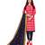 Kimisha Women's Pink & Navy Blue Banarasi Jacquard Dress Material With Thread Work Modal Silk Dupatta