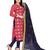 Kimisha Women's Pink & Navy Blue Banarasi Jacquard Dress Material With Thread Work Modal Silk Dupatta