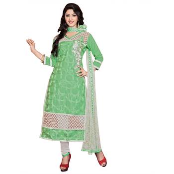 Green Embroidered Cambric Salwar 1
