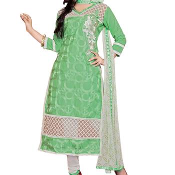 Green Embroidered Cambric Salwar 2