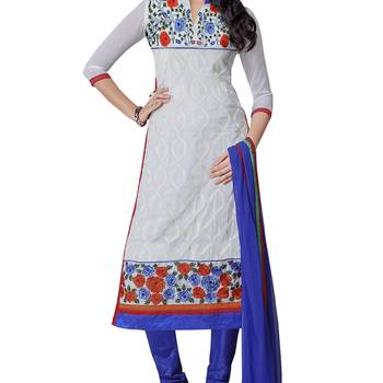 White Embroidered Georgette Salwar 2