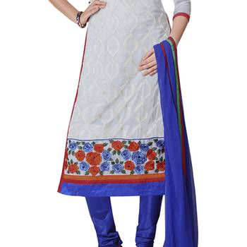 White Embroidered Georgette Salwar 3