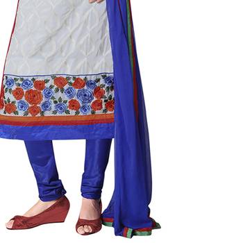 White Embroidered Georgette Salwar 4