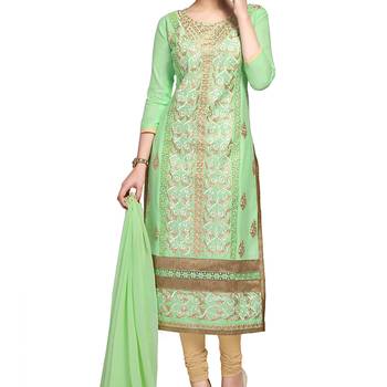 Green Embroidered Cambric Salwar 2
