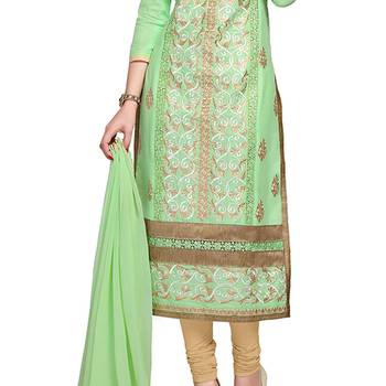 Green Embroidered Cambric Salwar 3
