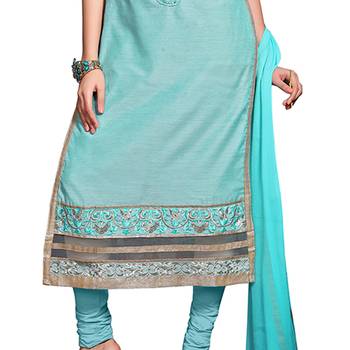 Blue Embroidered Chanderi Salwar 3