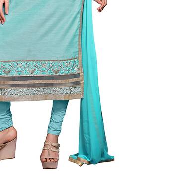 Blue Embroidered Chanderi Salwar 4