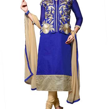 Blue Embroidered Chanderi Salwar 2