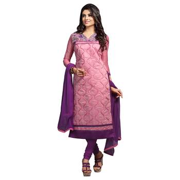 Pink Embroidered Chanderi Salwar 1