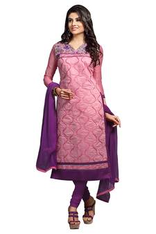 Pink Embroidered Chanderi Salwar
