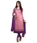 Pink Embroidered Chanderi Salwar