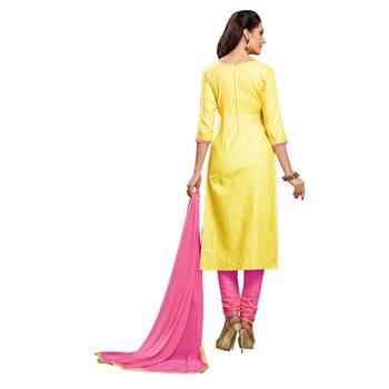 Yellow Thread Faux Cotton Salwar 2