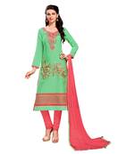Green Thread Faux Cotton Salwar