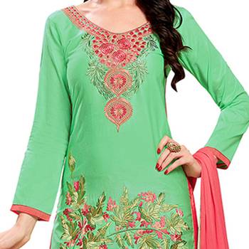 Green Thread Faux Cotton Salwar 3