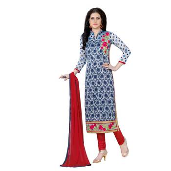 Blue Thread Faux Cotton Salwar 1