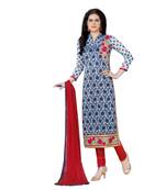 Blue Thread Faux Cotton Salwar