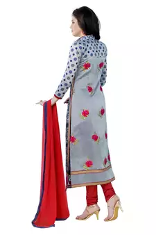 Blue Thread Faux Cotton Salwar